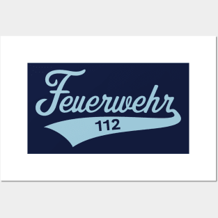 Feuerwehr 112 (Notruf / Feuerwehrmann / Sky Blue) Posters and Art